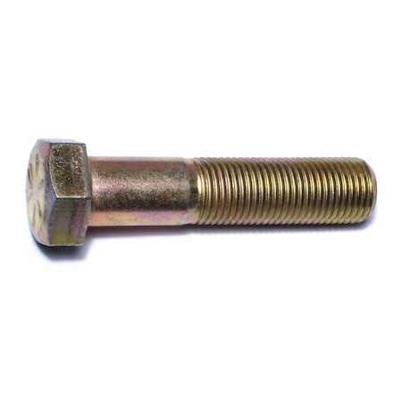Midwest Fastener Grade 8, 9/16"-18 Hex Head Cap Screw, Zinc Yellow Steel, 2-1/2 in L, 10 PK 00901